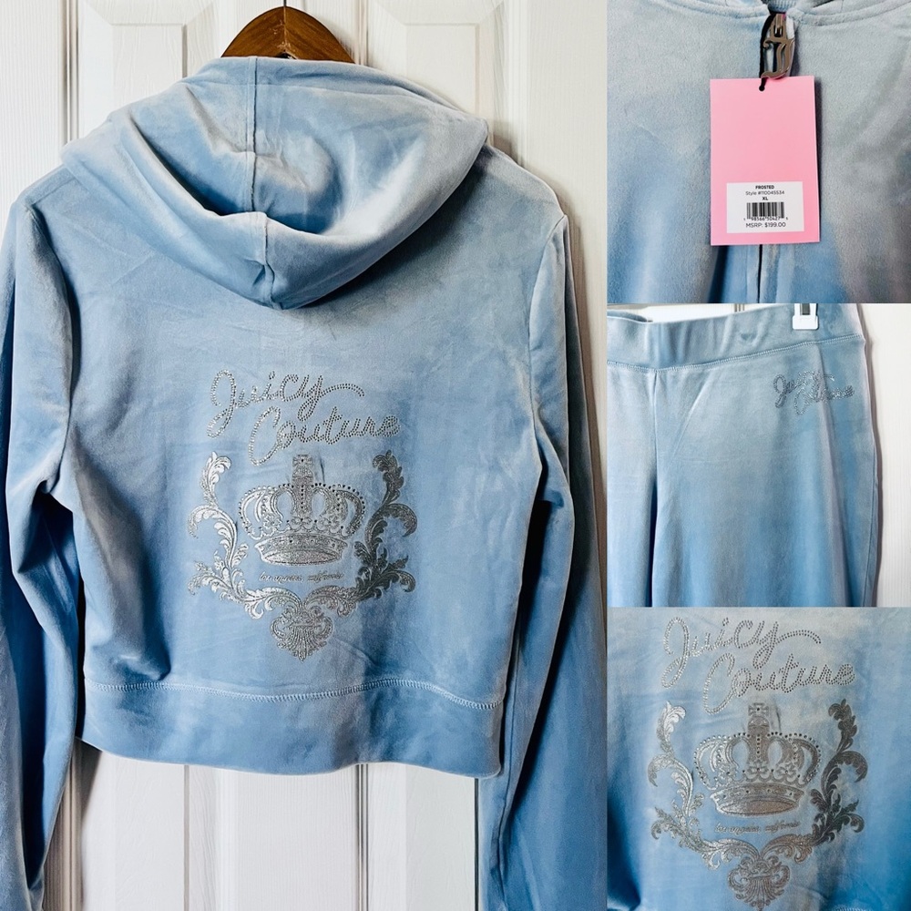 [XL] JUICY COUTURE Luxurious Velour TRACKSUIT with rhinestone embellishments